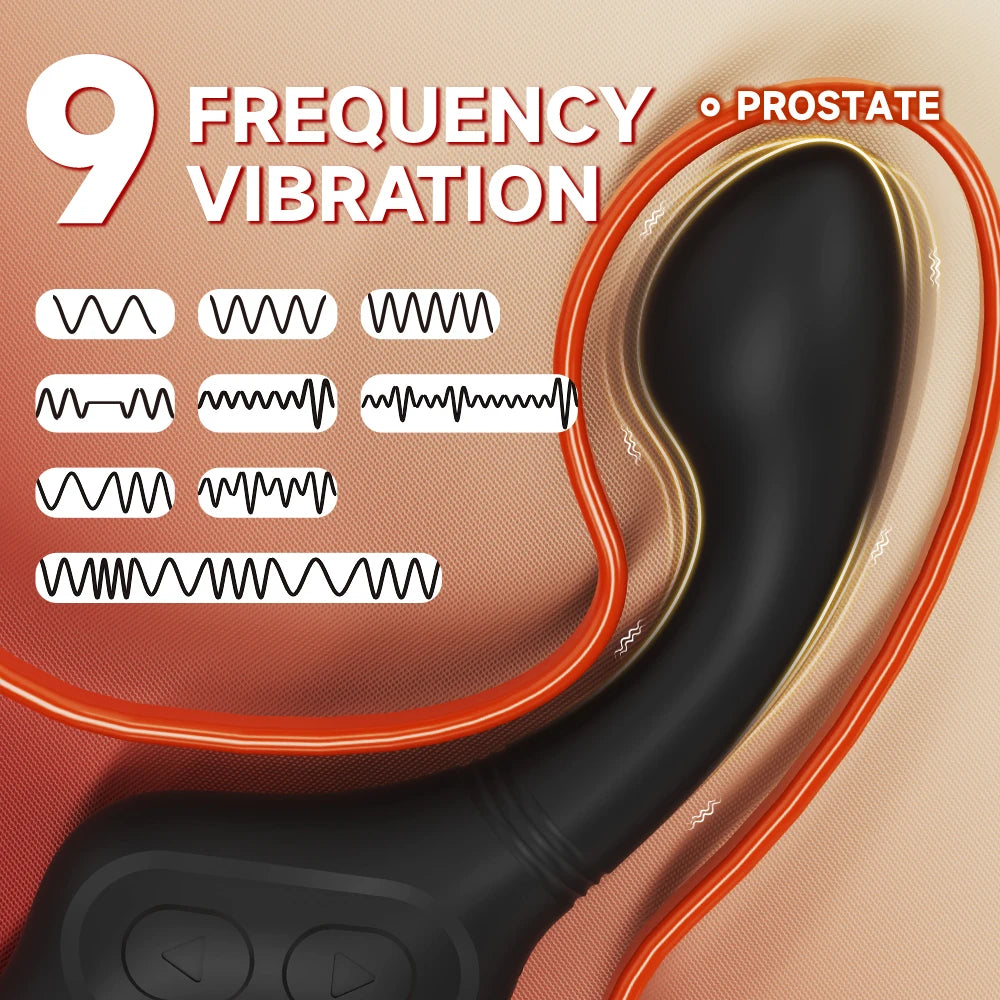Male Anal Sex Toys Prostate Massager Vibrator for Men Gay Tapping Vibrating Curved Anal Dildo Butt Plug for Men Women Couples