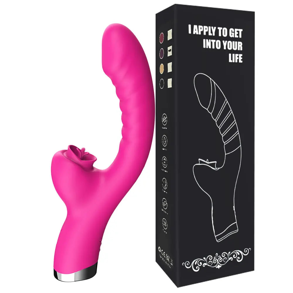 LuxeSensations Tongue Licking Vibrator - 2-in-1 Clitoral Stimulator with 20 Vibrating Speeds for Ultimate Pleasure