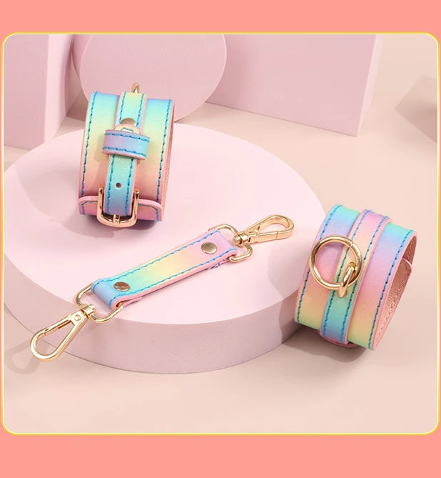 New Rainbow Handcuffs Bdsm Sex Toys For Men Women Couples Fetish Slave Bondage Flirting Adults Games Erotic Restraints Products