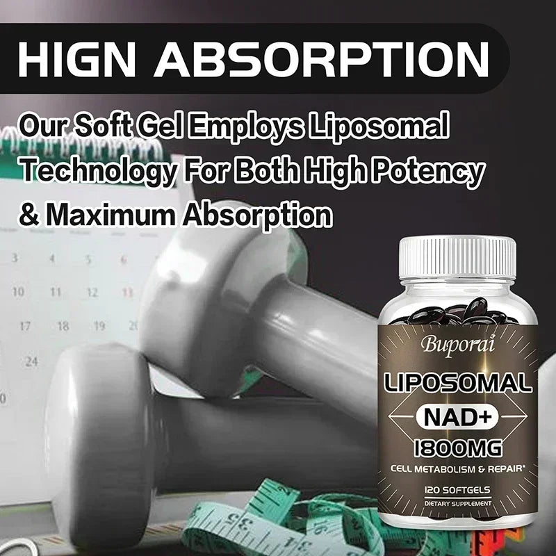 Liposomal NAD Supplement - Boosts Natural Energy and Repairs Cells, Relieves Stress and Promotes Overall Well-being