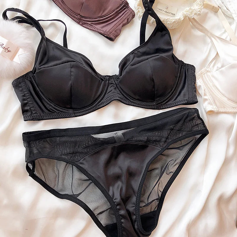 Silk Comfort Push Up Bra Set and Panties Set