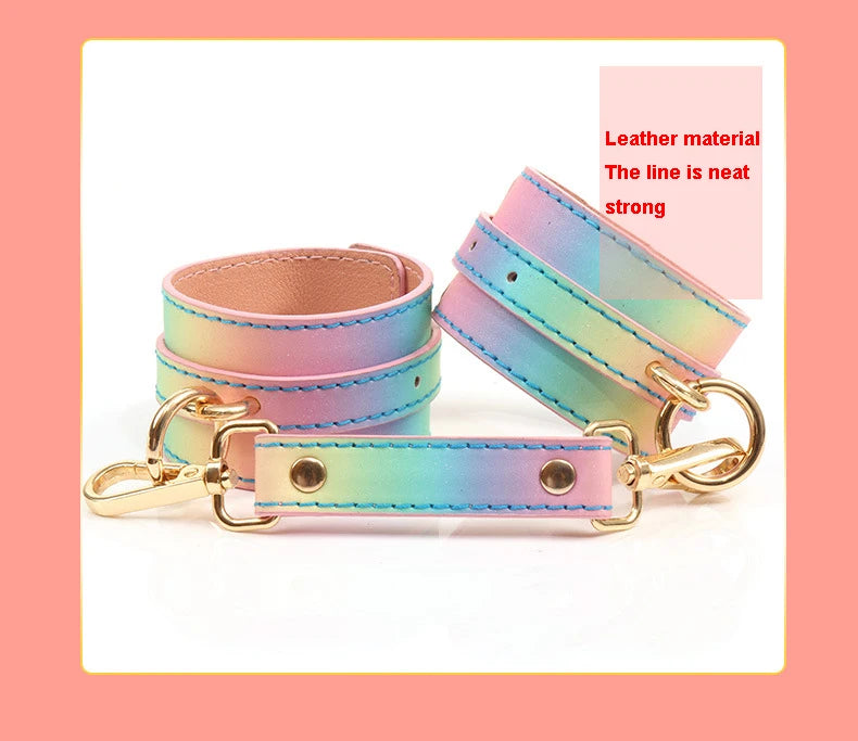 New Rainbow Handcuffs Bdsm Sex Toys For Men Women Couples Fetish Slave Bondage Flirting Adults Games Erotic Restraints Products