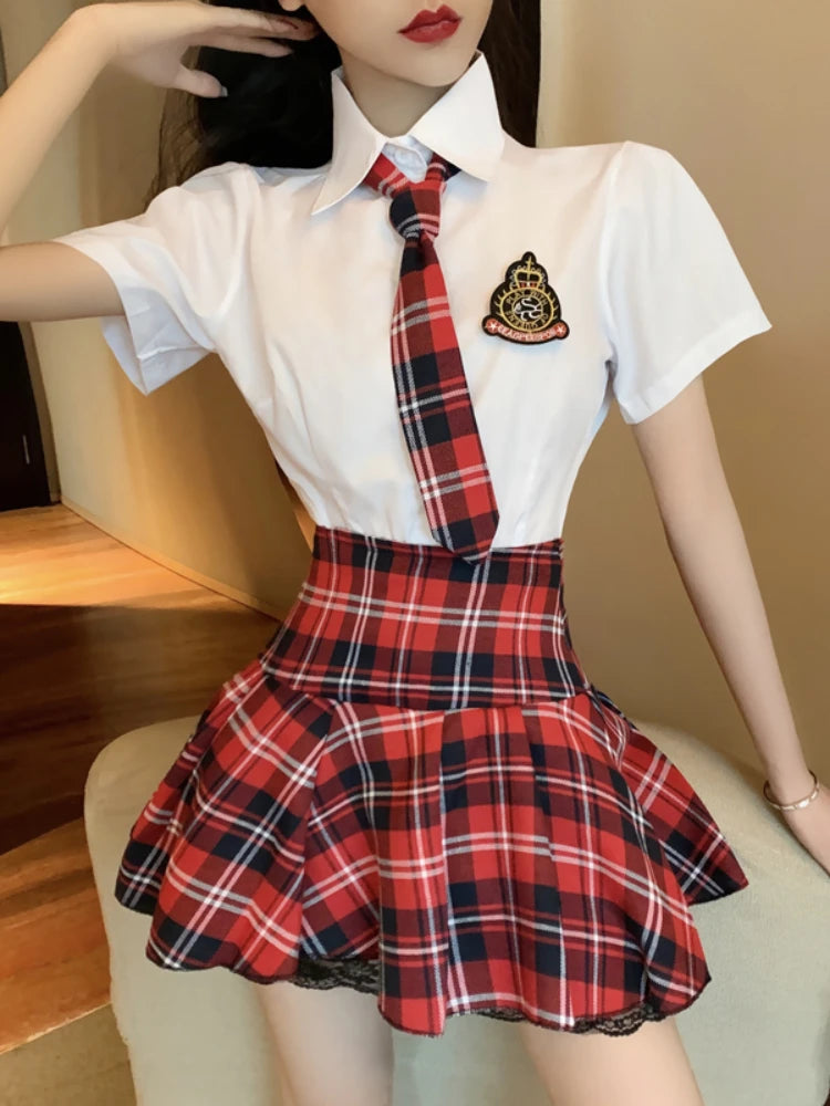 Erotic Lingerie Cosplay Uniform For Sex Costumes Sexy Costume Cosplay Uniform Student Sexy Lingerie Baby Doll Women Lace Dress
