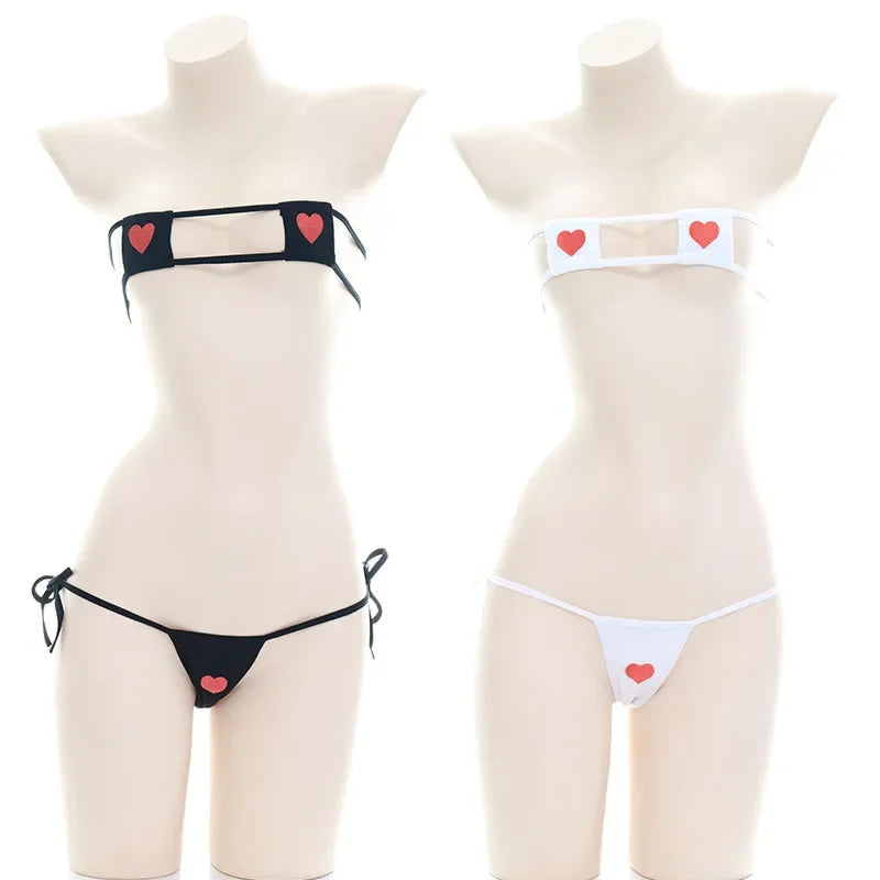 Sexy Lingerie Anime Cos Fun Sexy Underwear Black Lolita Sleepwear Three-point Women's Sexy Cosplay Cute Maid Uniform Bikini Cat