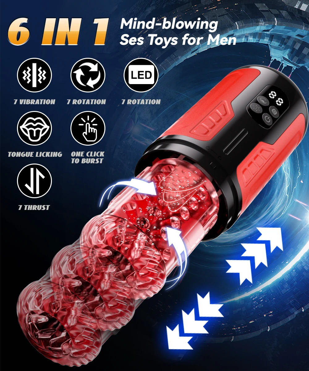 Male Masturbation Cup Penis Vibration Vagina Massage Pussy Sucking Thrusting Male Masturbator Sexmachine Sex Toys Adult for Men
