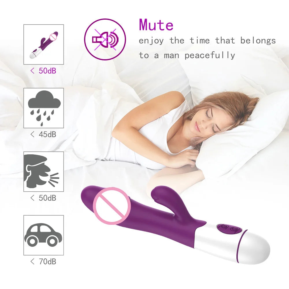 Wild Bliss Dual-Action Rabbit Vibrator - 30 Frequency G-Spot & Anal Massage for Ultimate Pleasure