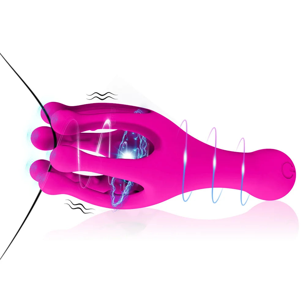 Male Glans Stimulate Massager - 3 Thrusting 9 Vibrating Penis Delay Trainer, Oral Sex Climax Masturbator, Sex Toys for Men