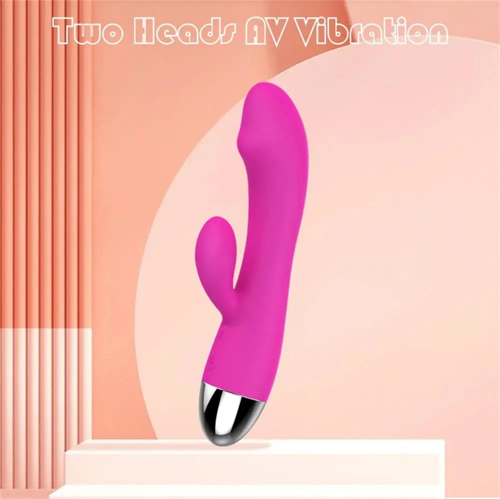 Vibrant Bliss Dual-Ended AV Vibrator - Body-Friendly Silicone, Multi-Speed & USB Rechargeable
