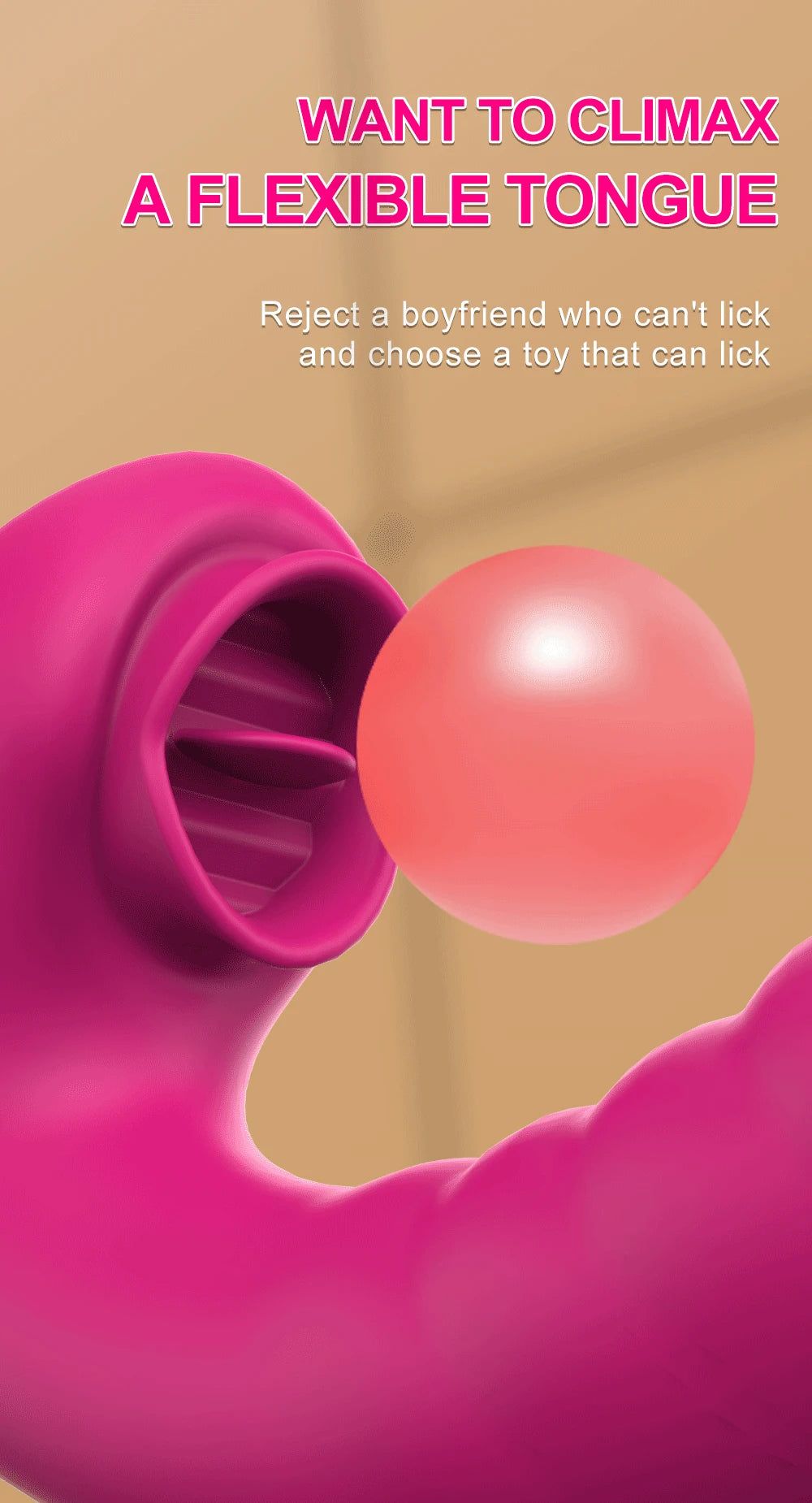 LuxeSensations Tongue Licking Vibrator - 2-in-1 Clitoral Stimulator with 20 Vibrating Speeds for Ultimate Pleasure