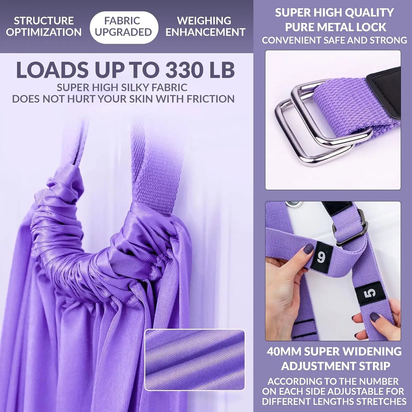 Leg Stretcher Strap, Stretching Equipment with Door Anchor Flexibility Trainer Backbend Assist for Dance Aerial Yoga Ballet Leg