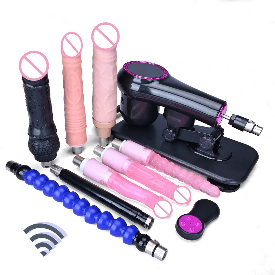 New Sex Machine for Woman Adjustable Masturbating Pumping with different Accessories Sex machine Gun for Men wireless machine