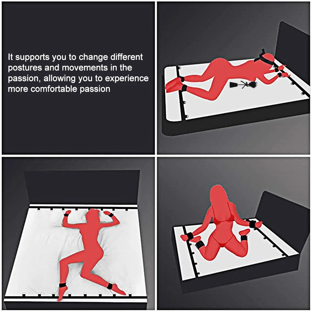 BDSM Adult SM Sex Restraint Handcuffs Slave Tools Bdsm Sexy Wrist To Ankle Cuffs Open Leg Hand Toys Bondage For Couples 18+