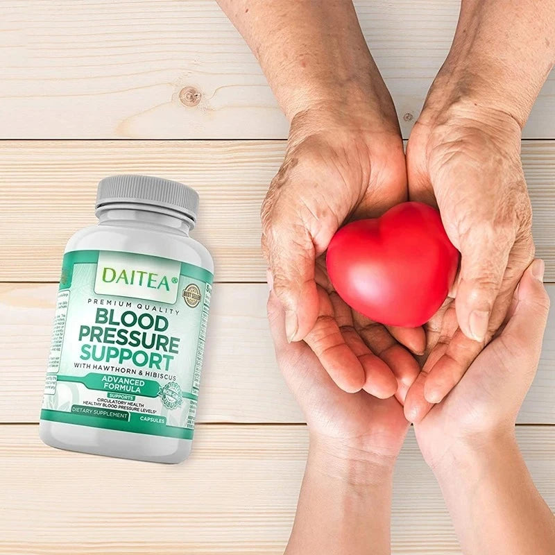 Health and Circulation Support Supplement with Hawthorn, Hibiscus and Garlic Extracts - 30 to 120 Capsules