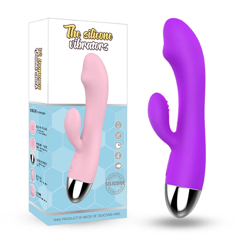 Vibrant Bliss Dual-Ended AV Vibrator - Body-Friendly Silicone, Multi-Speed & USB Rechargeable