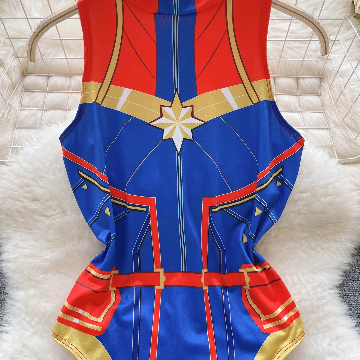 Vest Sexy Cosplay Jumpsuit Open Crotch Bodysuits Cute Skinny Swimsuits Print Playsuits Erotic Lingerie For Women Clothes Trend