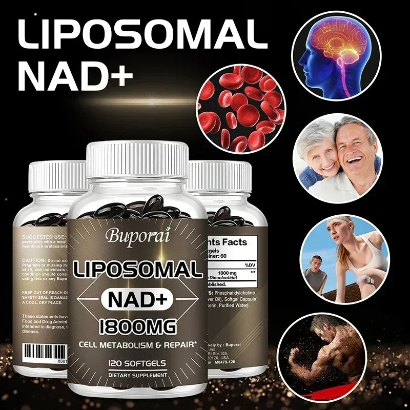 Liposomal NAD Supplement - Boosts Natural Energy and Repairs Cells, Relieves Stress and Promotes Overall Well-being