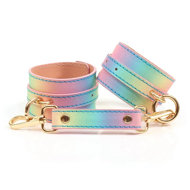 New Rainbow Handcuffs Bdsm Sex Toys For Men Women Couples Fetish Slave Bondage Flirting Adults Games Erotic Restraints Products