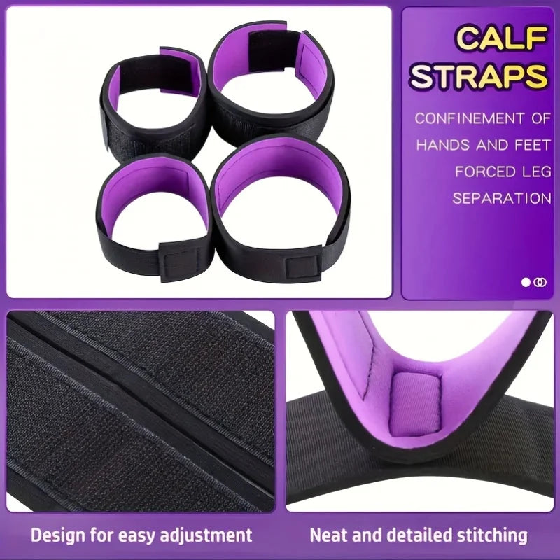2 Piece Adjustable BDSM Cuff and Thigh Holster Set - Ergonomically Designed for A Comfortable Fit, Women's Padded Cuffs