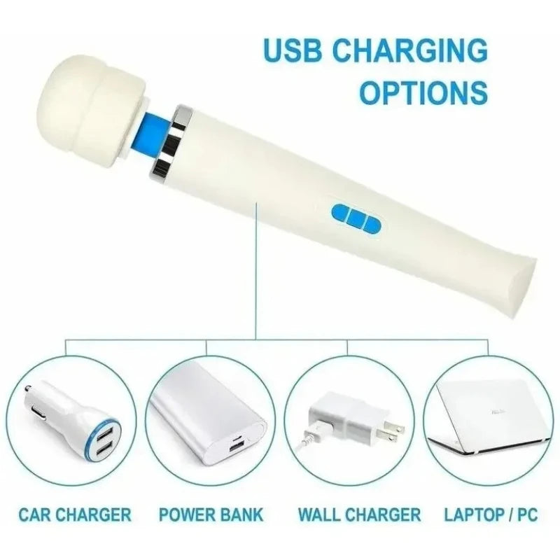 Love Vibrator Magic Wand - Powerful Rechargeable Massager for Intense Clitoral Stimulation