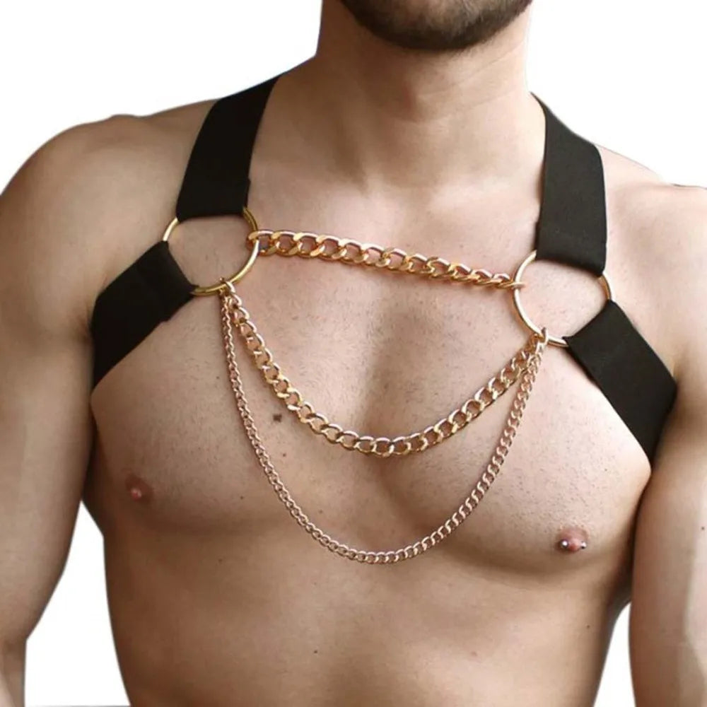 Goth Bdsm Neck Hand Bondage PU Leather Body Harness Sexy Men Gay Bdsm Harness Belt Fetish  Erotic Costume Adult Sex Accessories
