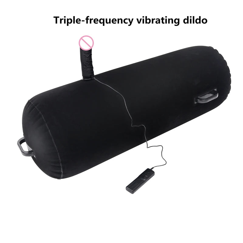 Inflatable Love Pillow with Vibrating Dildo - Easy Storage for Couples' Fun