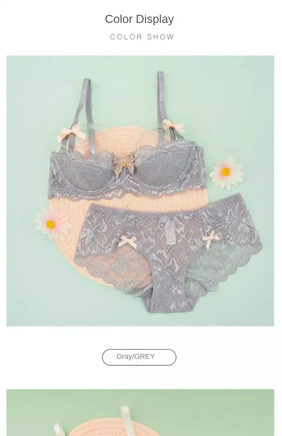 French Lace Tushy Slim Bra - Comfortable, Breathable, and Romantic Underwear for Effortless Elegance