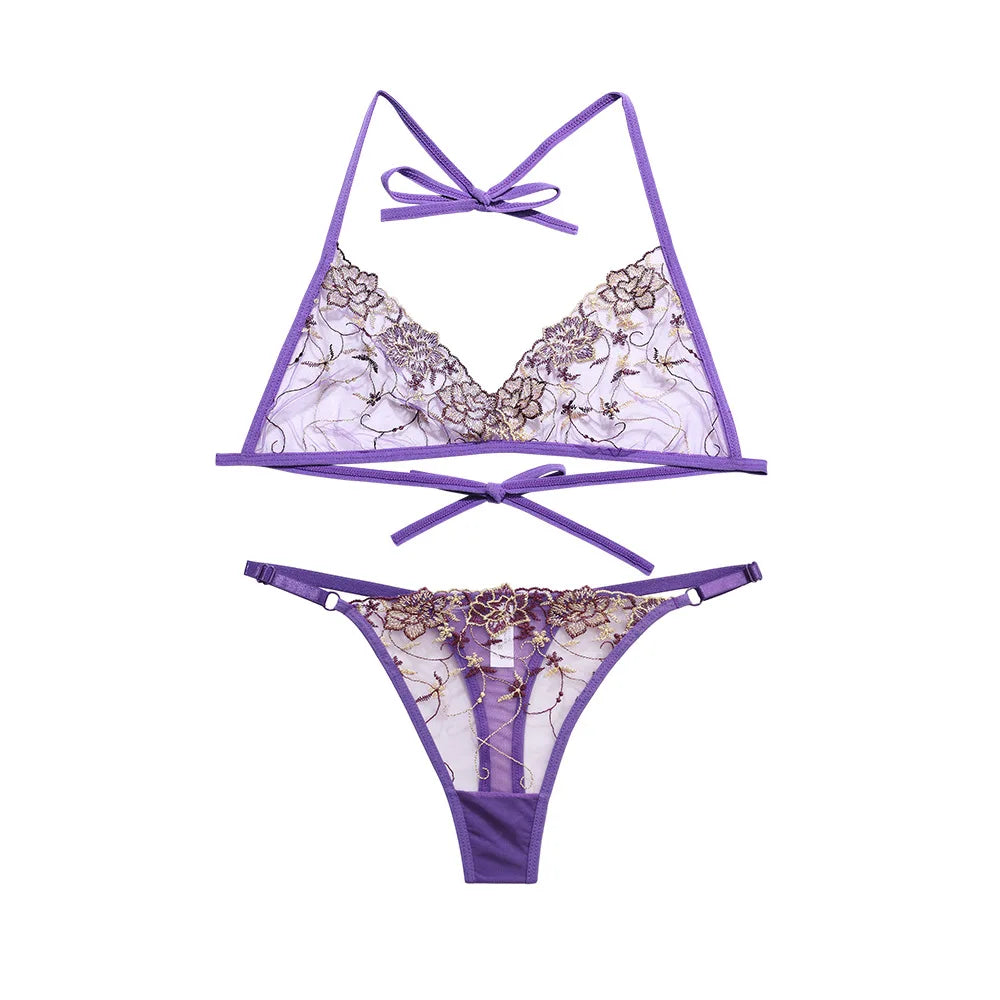 Panties Mesh Lace Bra Briefs Set