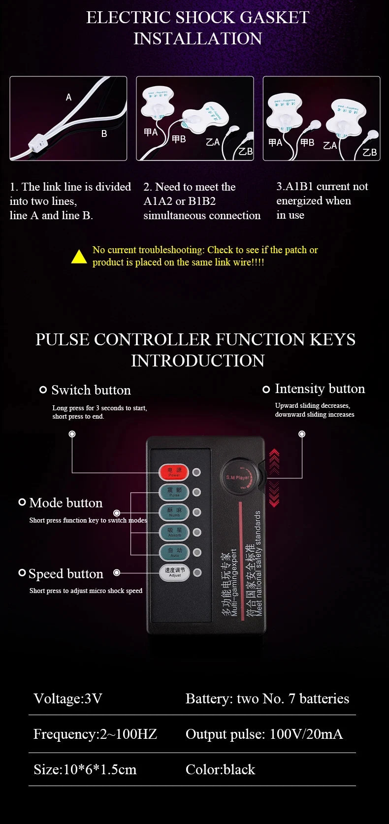 BDSM Bondage Restraints Electric Shock Set Mouth Gag Handcuffs Ankle Cuffs Collar Eyepatch Whip Bondage Ties Kits Adult Sex Toys