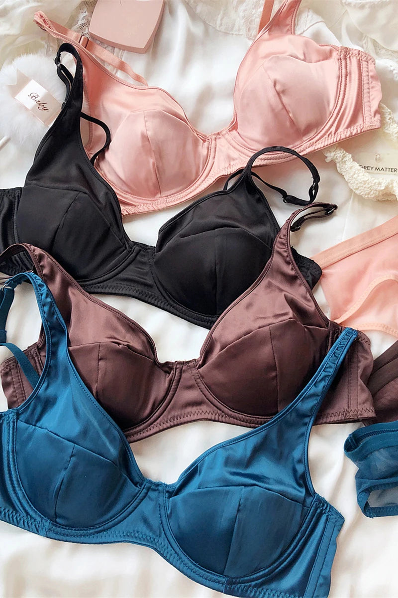 Silk Comfort Push Up Bra Set and Panties Set