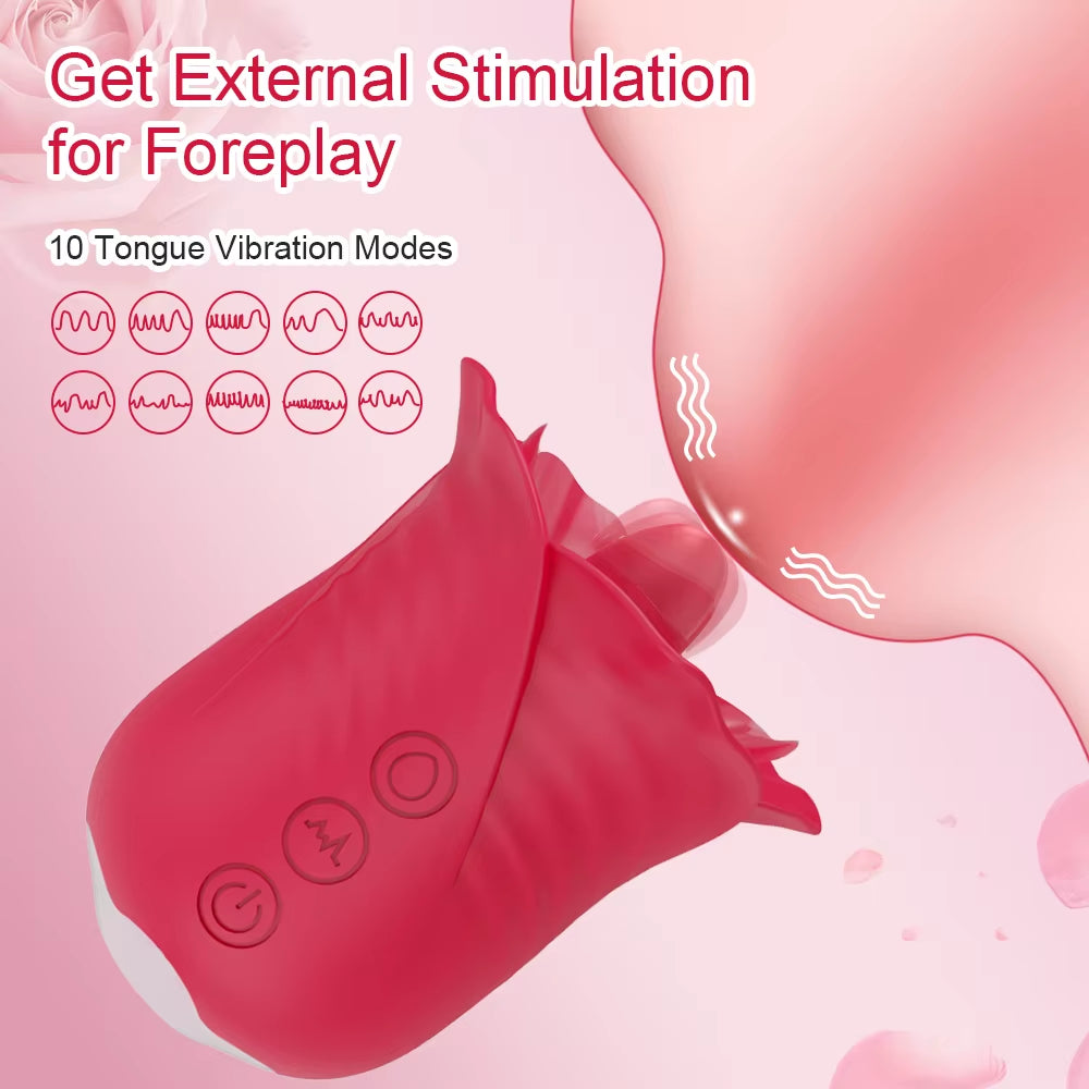 Vibrator Adult Sex Toys for Women Sucking Vibrator Rose-Sex Toy Tongue Vibrating Adult Sex Toys Remo...