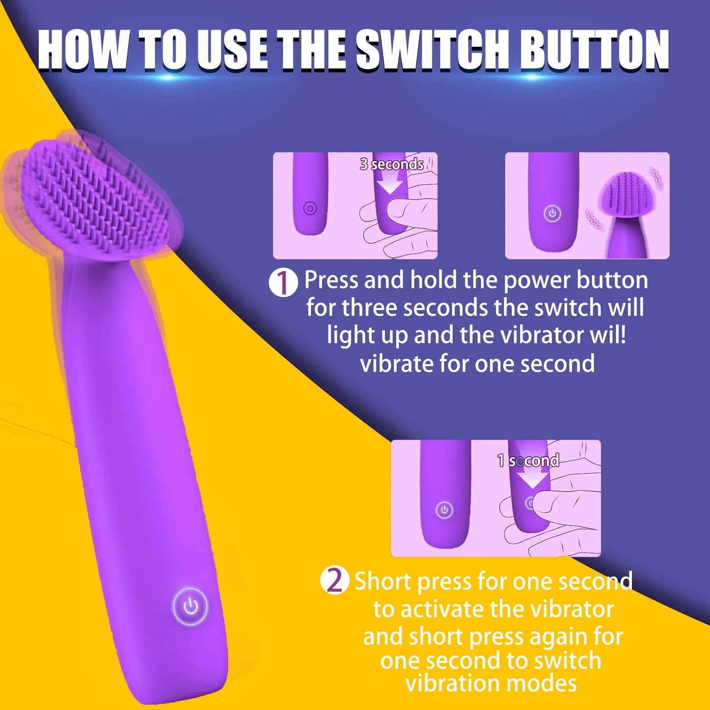 Adult Sex Toys Bullet Vibrators, Mini Vibrator Wand with 10 Vibration Modes, IPX6 Waterproof Personal Massager, Sexual Pleasure Tools Female Stimulator for Women Couples & Games