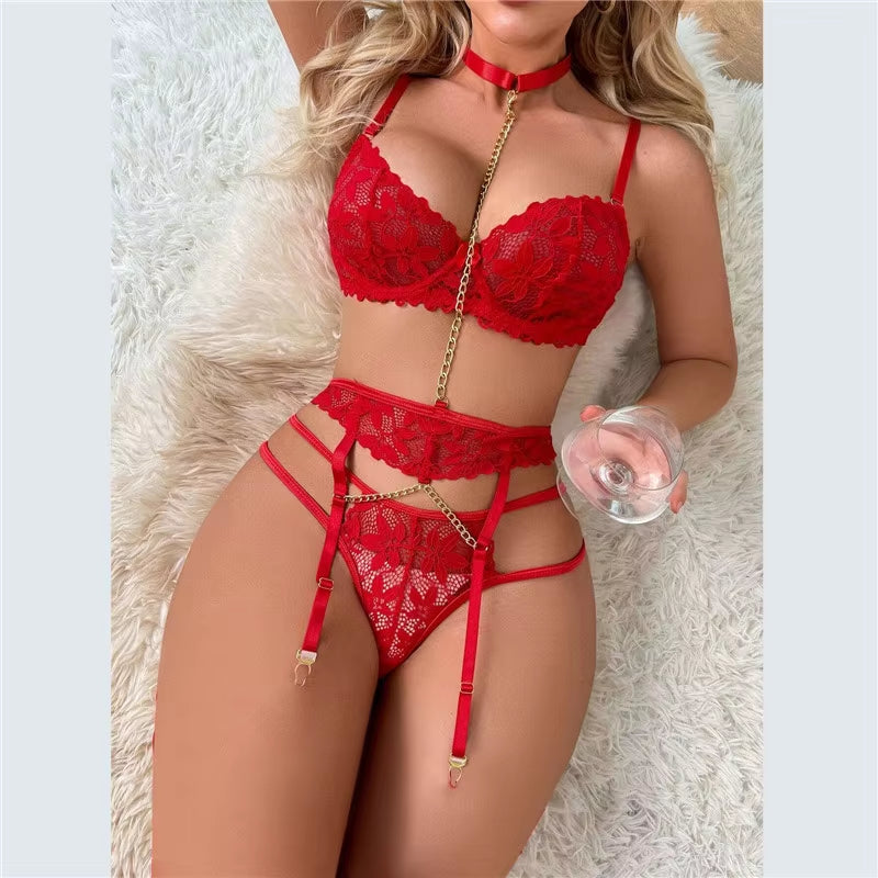 Cosplay Sexy Erotic Lingerie Women Bra and Panty Garters Sexy Lingerie Sets for Sex Women'S Underwea...