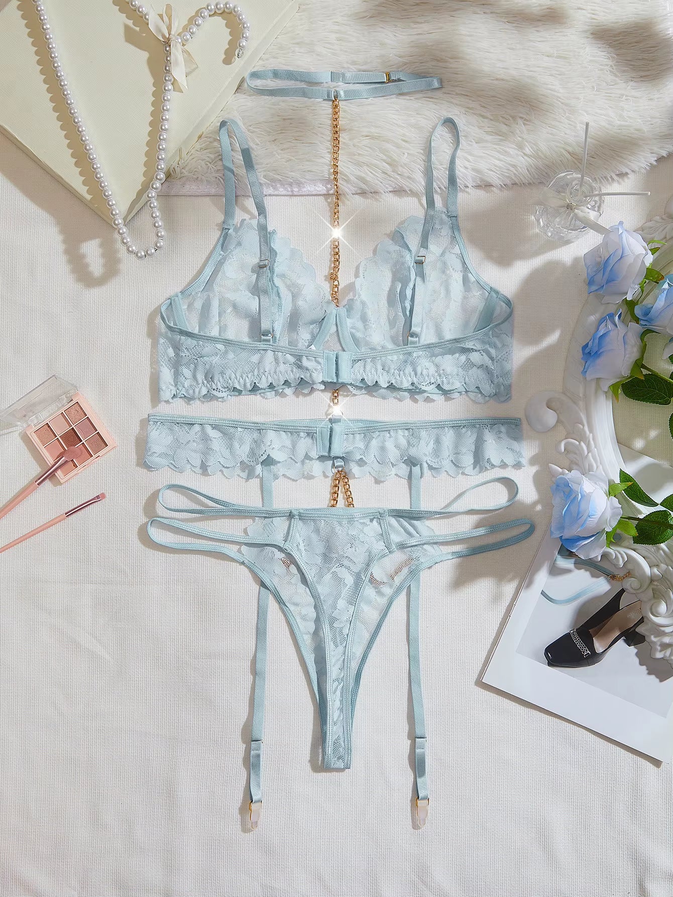 Cosplay Sexy Erotic Lingerie Women Bra and Panty Garters Sexy Lingerie Sets for Sex Women'S Underwea...