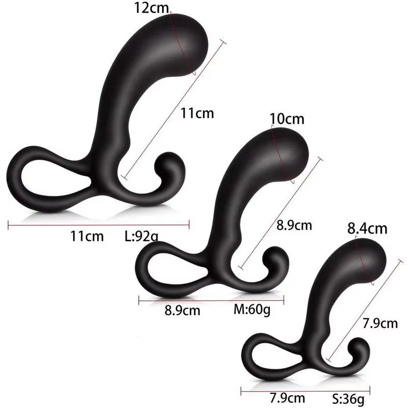 Portable Prostate Massager Masturbator Ass Anal Butt Plug Dilator Dildo Silicone Open G Spot Buttplu...